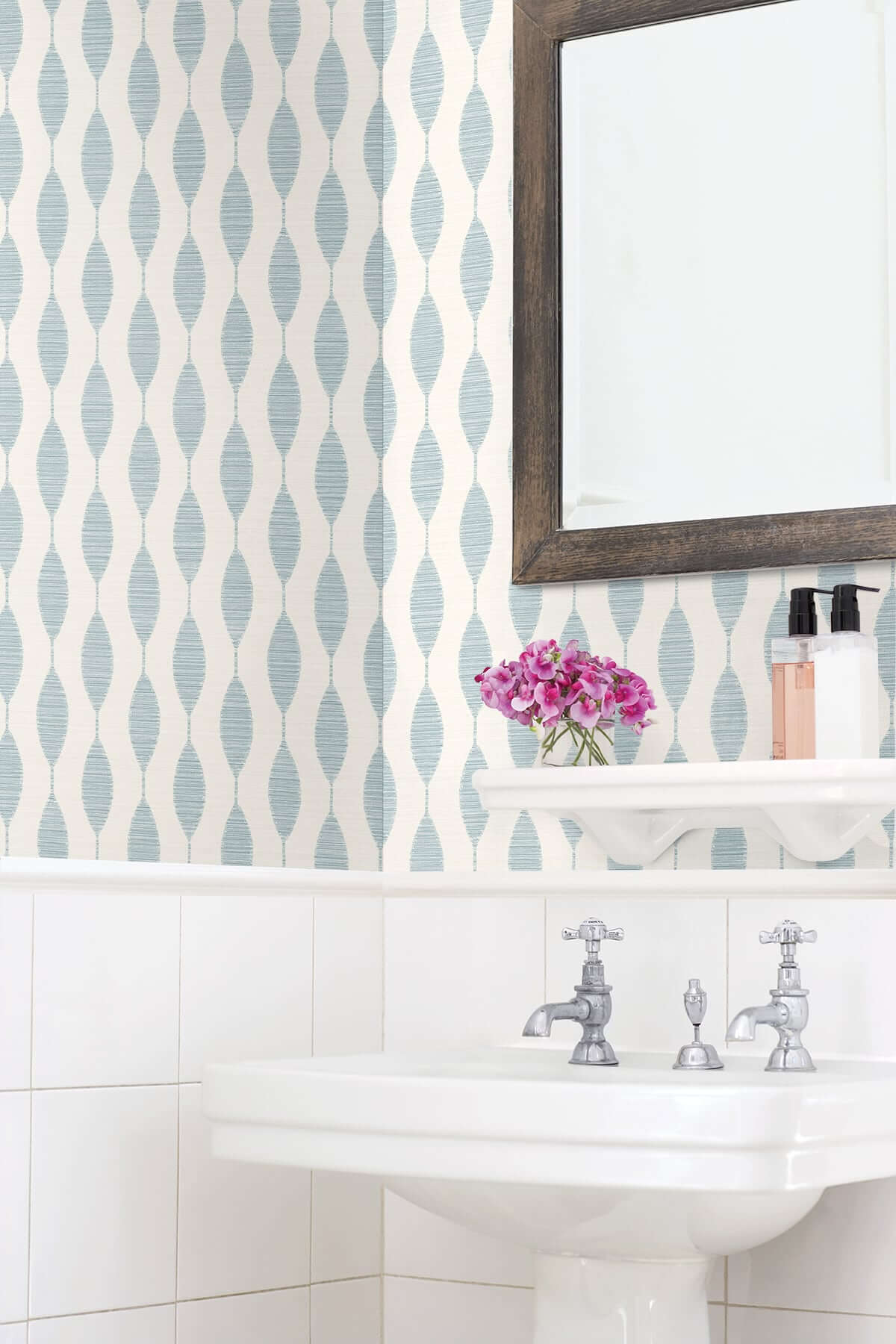 Revitalize Your Space with Light Blue Bathroom Wallpaper