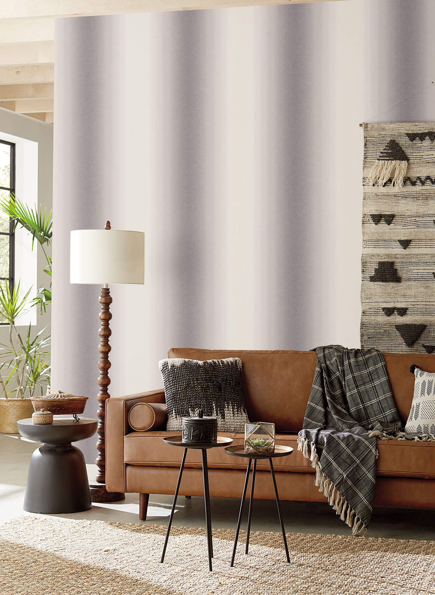 SR1568 Boho Stripe Wallpaper Purple