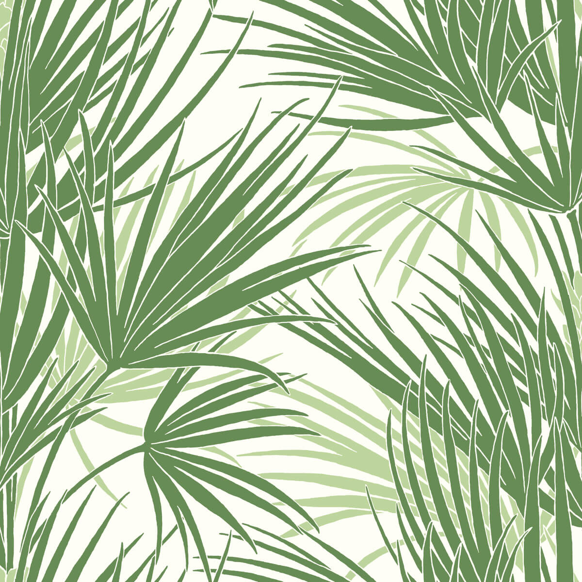 Silhouettes Palmetto Wallpaper - Green