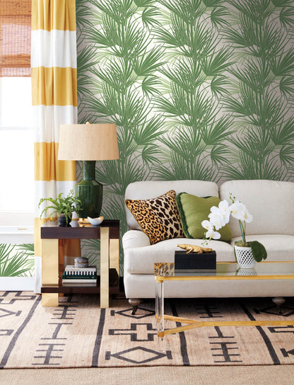 Silhouettes Palmetto Wallpaper - Green