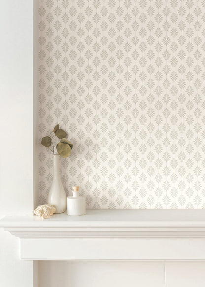 Silhouettes Leaflet Wallpaper - Taupe