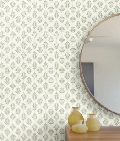 Silhouettes Leaflet Wallpaper - Taupe