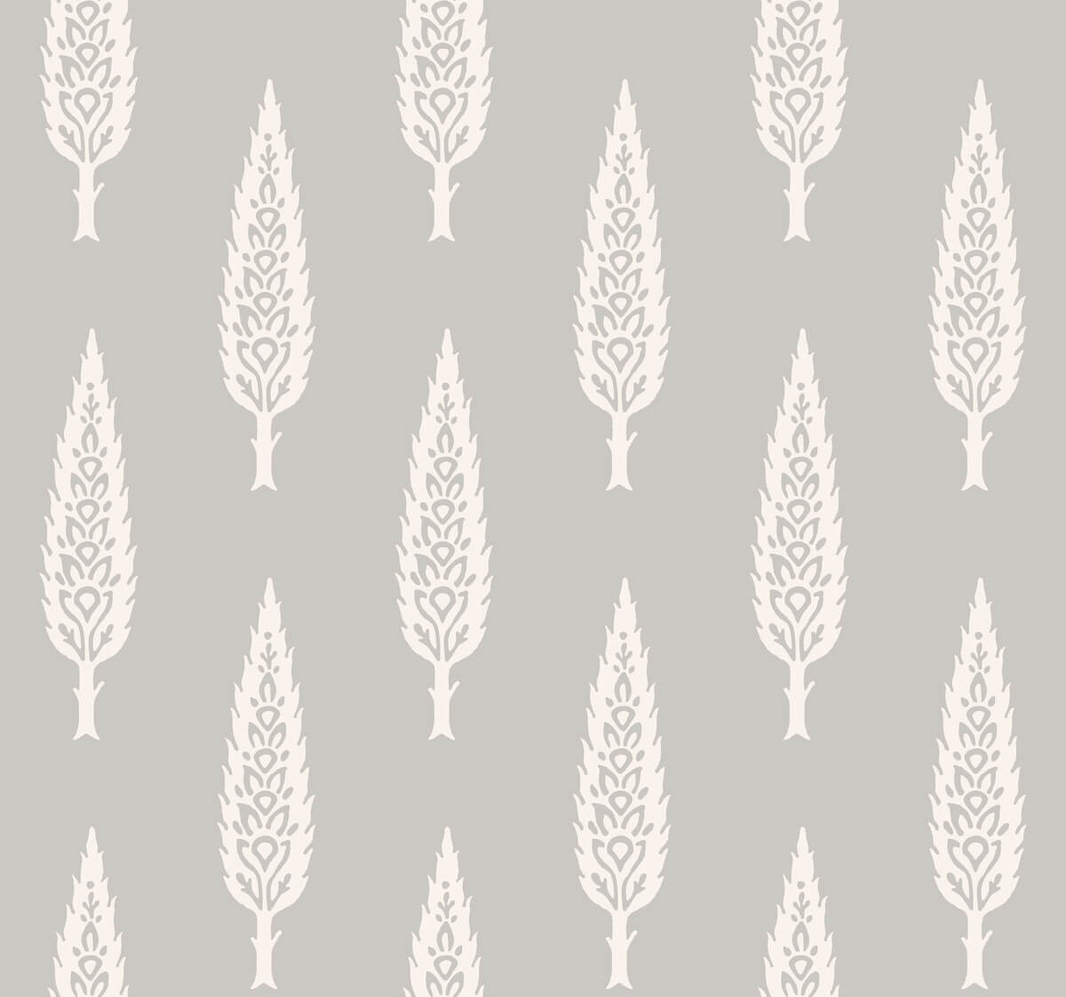 Silhouettes Juniper Tree Wallpaper - Gray