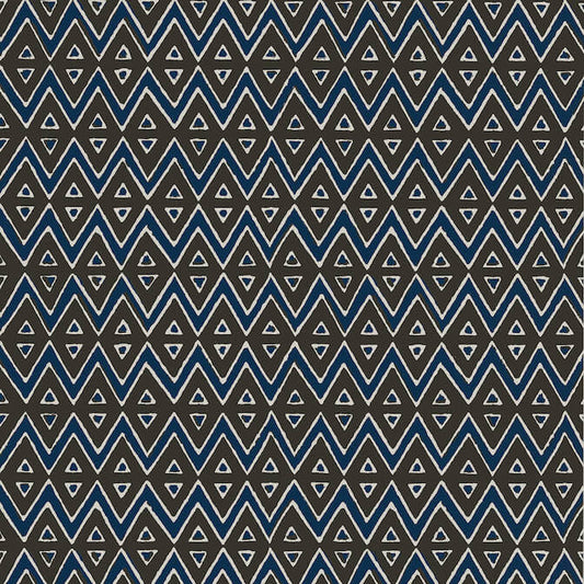 Thibaut Mesa Tiburon Wallpaper - Brown & Navy Blue