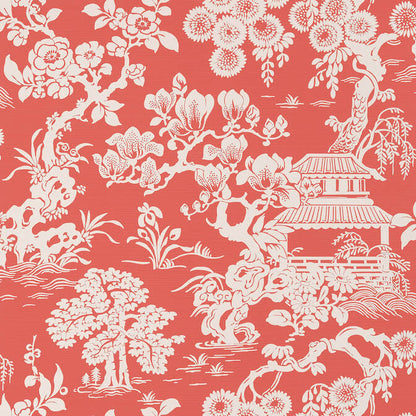 Thibaut Pavilion Japanese Garden Wallpaper - SAMPLE