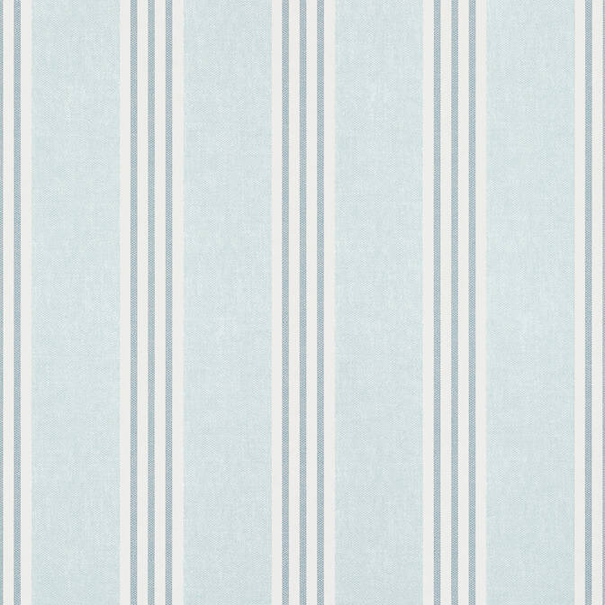 Thibaut Pavilion Canvas Stripe Wallpaper - Spa Blue