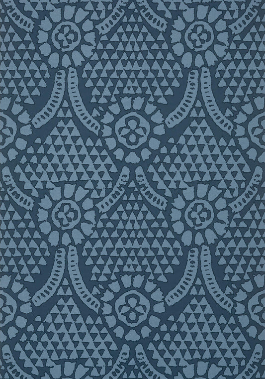 Thibaut Canopy Chamomile Wallpaper - Navy Blue