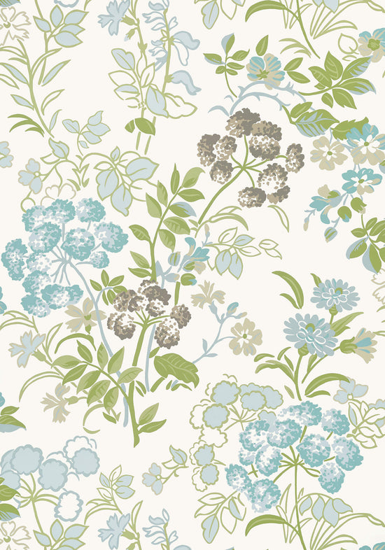 T14339 Thibaut Canopy Spring Garden Wallpaper - Spa Blue – US Wall Decor