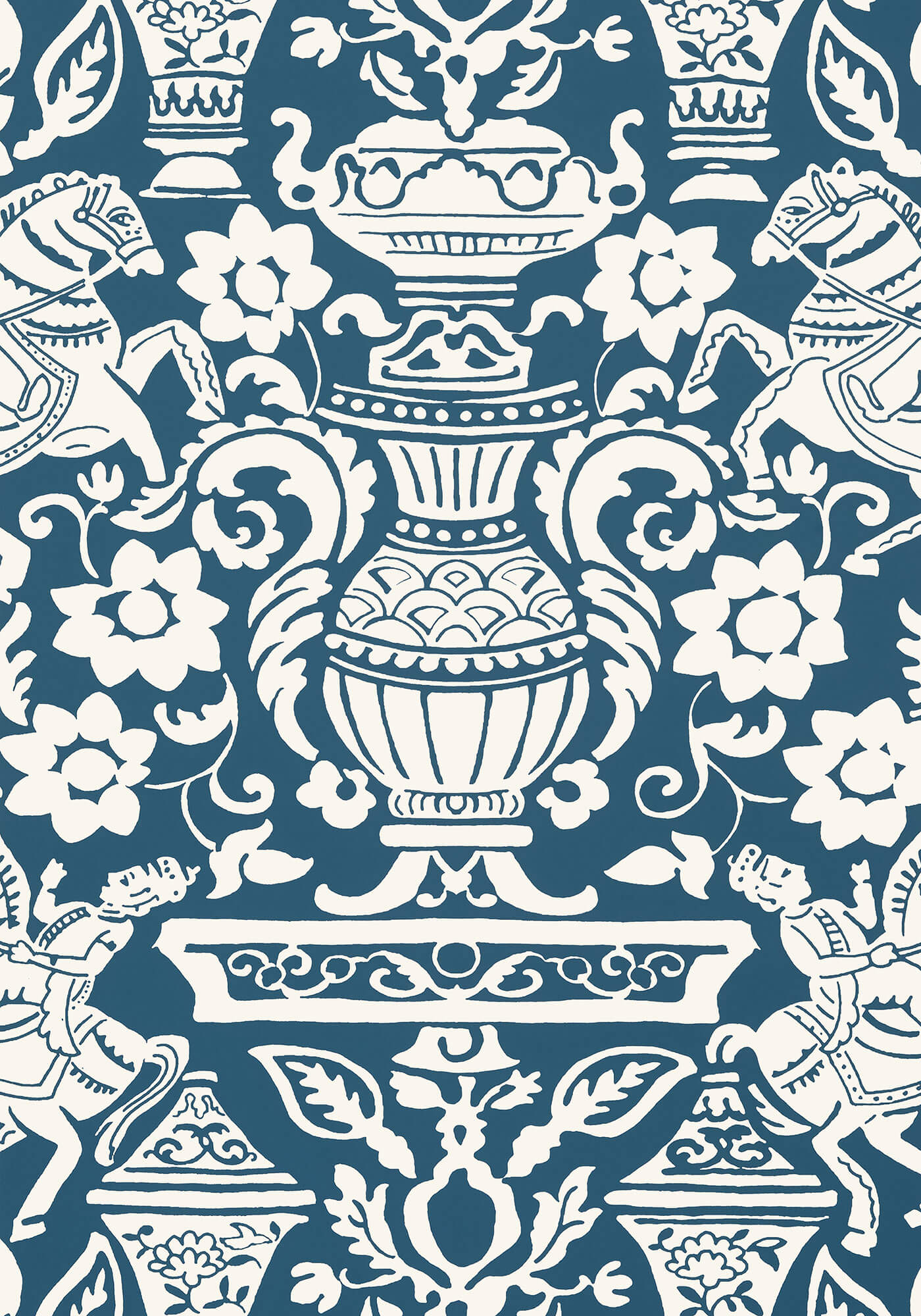 Thibaut Canopy Galway Wallpaper - Navy Blue