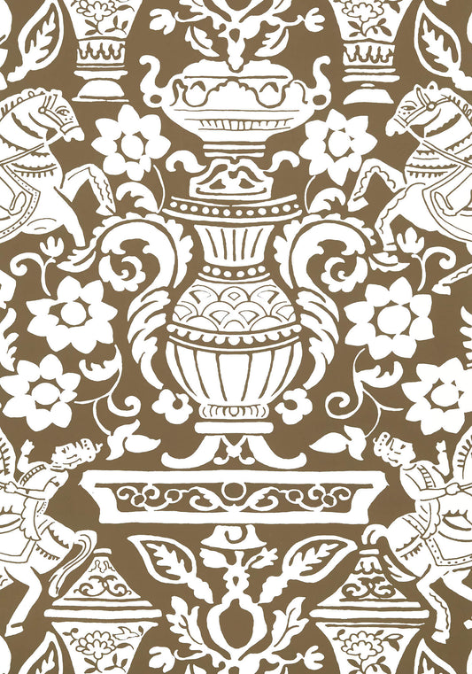 Thibaut Canopy Galway Wallpaper - Brown