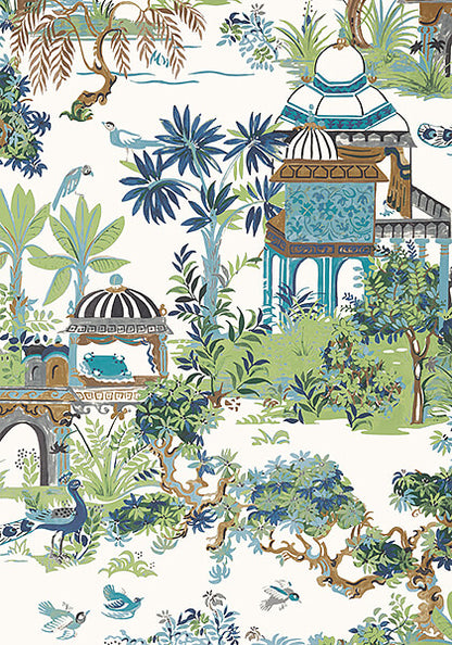 Thibaut Eden Mystic Garden Wallpaper - Blue & Green