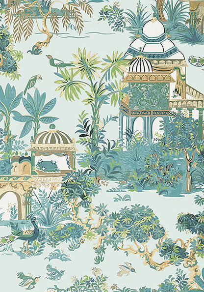 Thibaut Eden Mystic Garden Wallpaper - Spa Blue