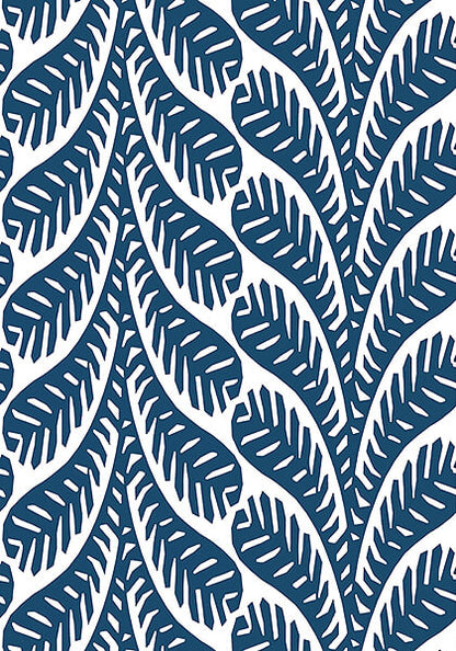 Thibaut Eden Ginger Wallpaper - Navy Blue