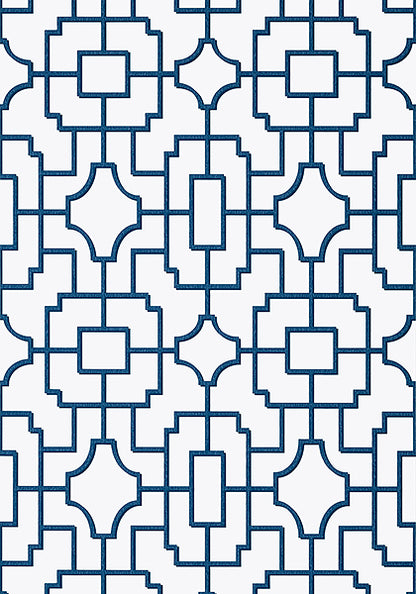Thibaut Eden Fretwork Wallpaper - Navy Blue