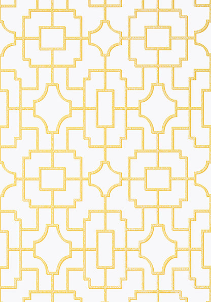 Thibaut Eden Fretwork Wallpaper - Yellow