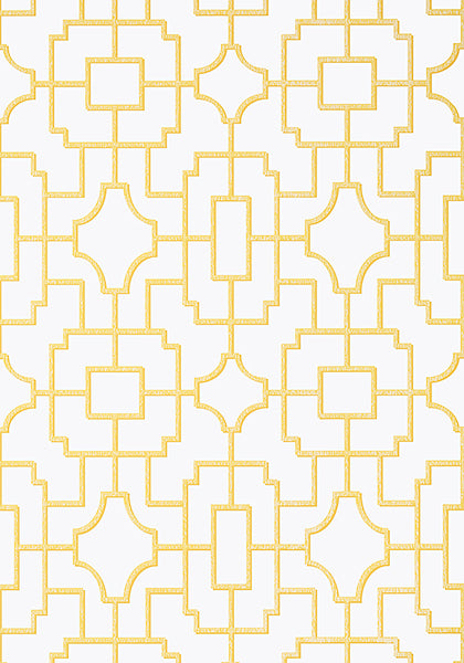 Thibaut Eden Fretwork Wallpaper - Yellow