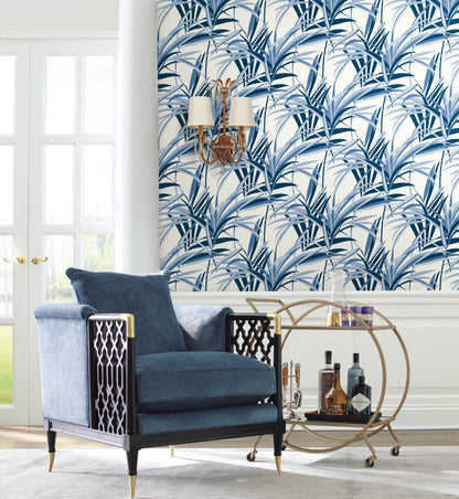 Tropics Resource Library Tropical Paradise Wallpaper - Blue & White