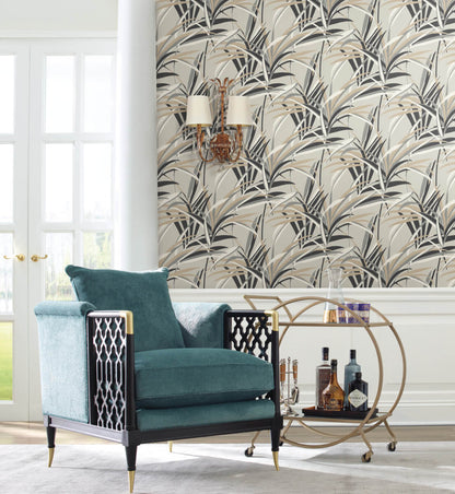 Tropics Resource Library Tropical Paradise Wallpaper - Taupe