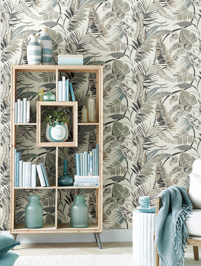 Tropics Resource Library Tropical Toss Wallpaper - White