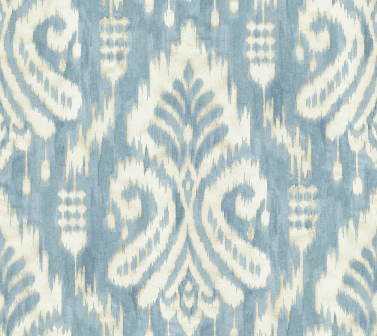 Tropics Resource Library Hawthorne Ikat Wallpaper - Blue