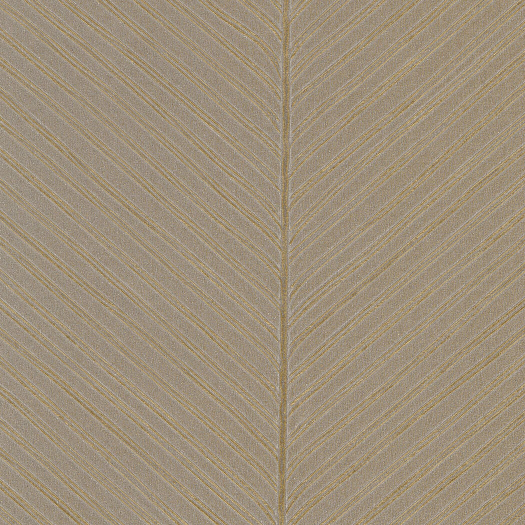 Tropics Resource Library Palm Chevron Wallpaper - Taupe & Gold