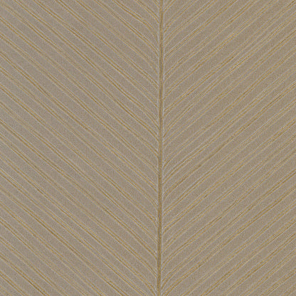 Tropics Resource Library Palm Chevron Wallpaper - Taupe & Gold