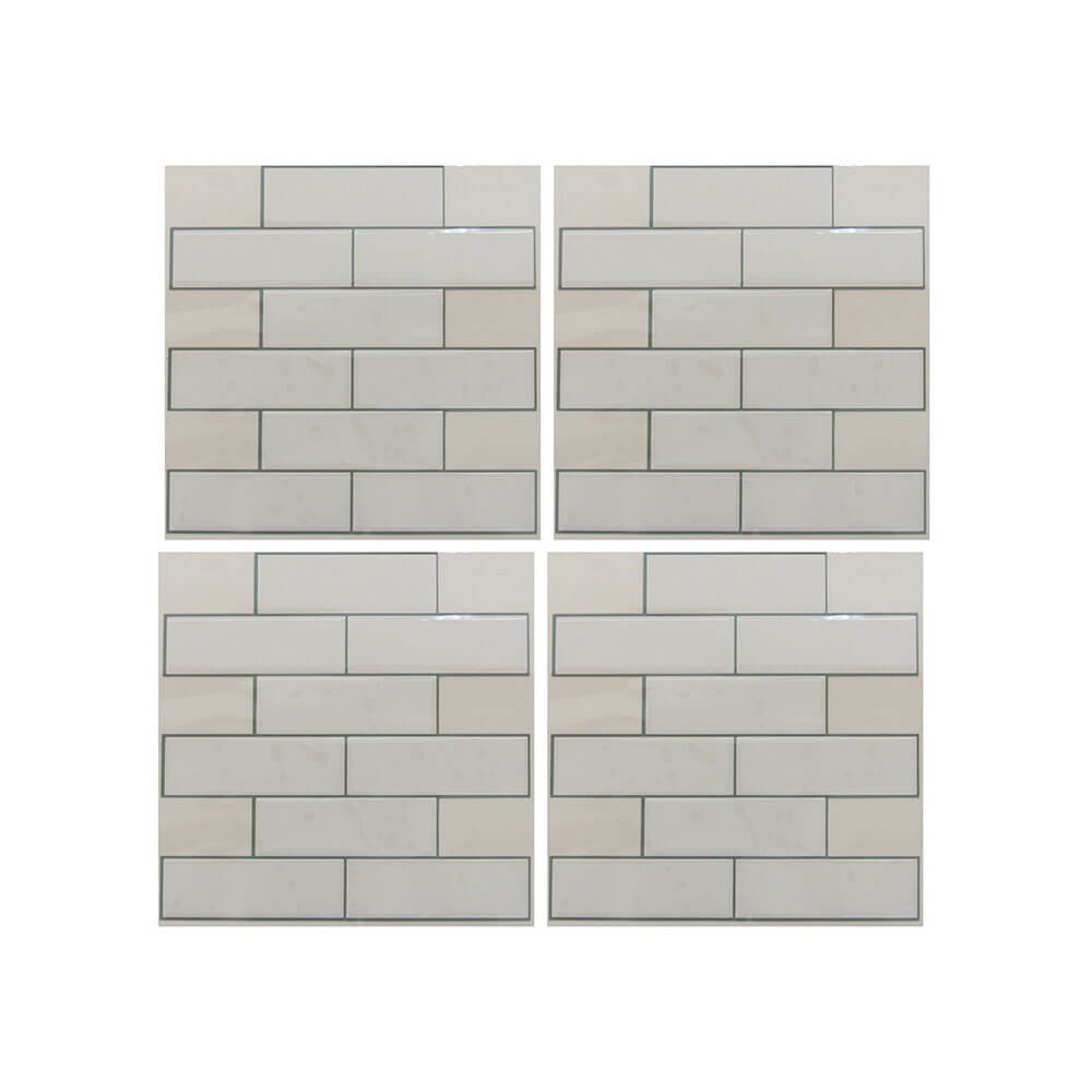 TIL3459FLT Classic White Subway Tile Peel and Stick Backsplash 4 Pack – US  Wall Decor
