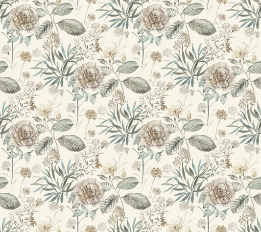 Handpainted Traditionals Midsummer Floral Wallpaper - Beige