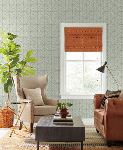 Handpainted Traditionals Fern Tile Wallpaper - Green