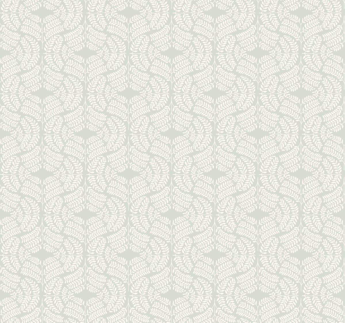 Handpainted Traditionals Fern Tile Wallpaper - Off White
