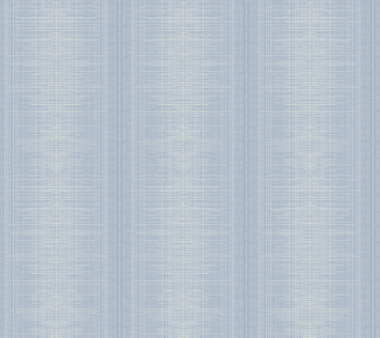 Handpainted Traditionals Silk Weave Stripe Wallpaper - Blue