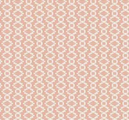 Handpainted Traditionals Canyon Weave Wallpaper - Coral
