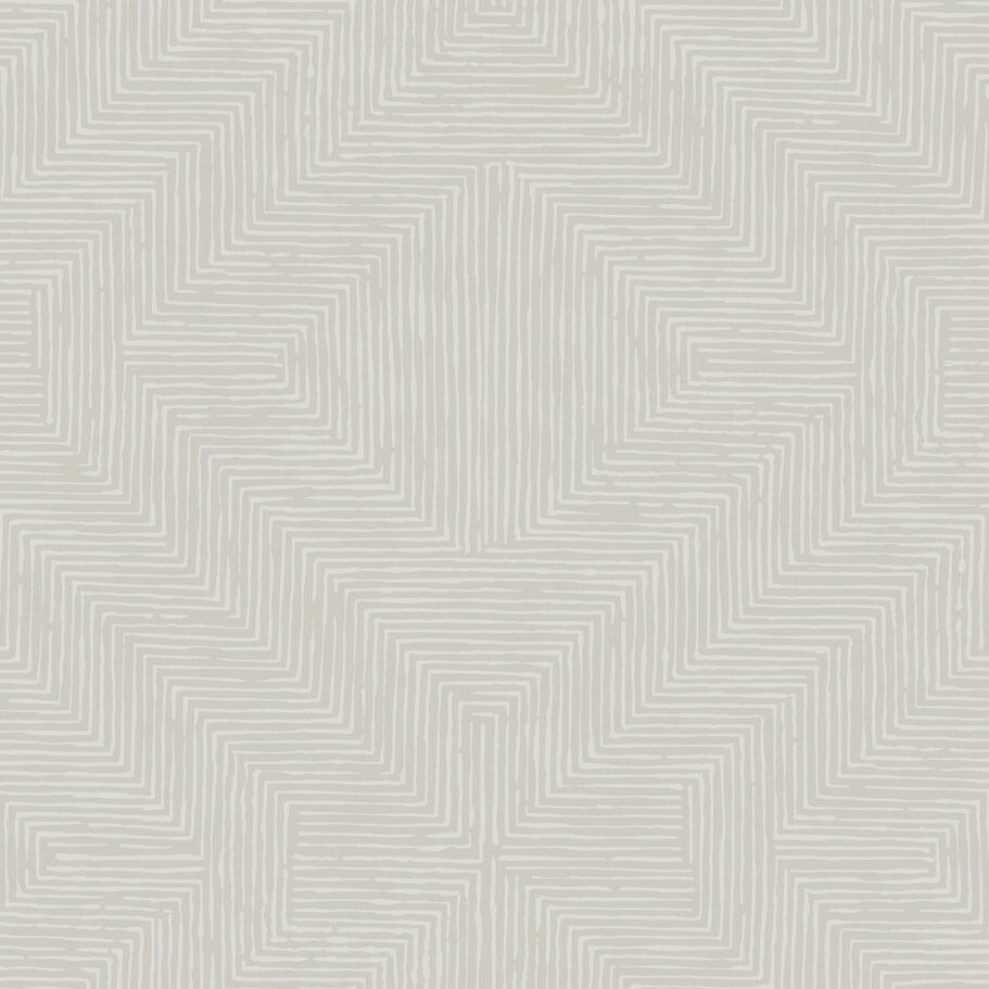 Handpainted Traditionals Diamond Channel Wallpaper - Light Gray