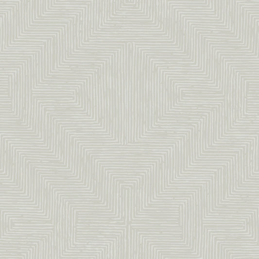 Handpainted Traditionals Diamond Channel Wallpaper - Light Gray