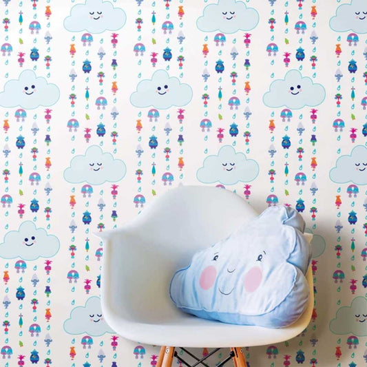 Trolls Clouds Peel and Stick Kids Wallpaper - SAMPLE