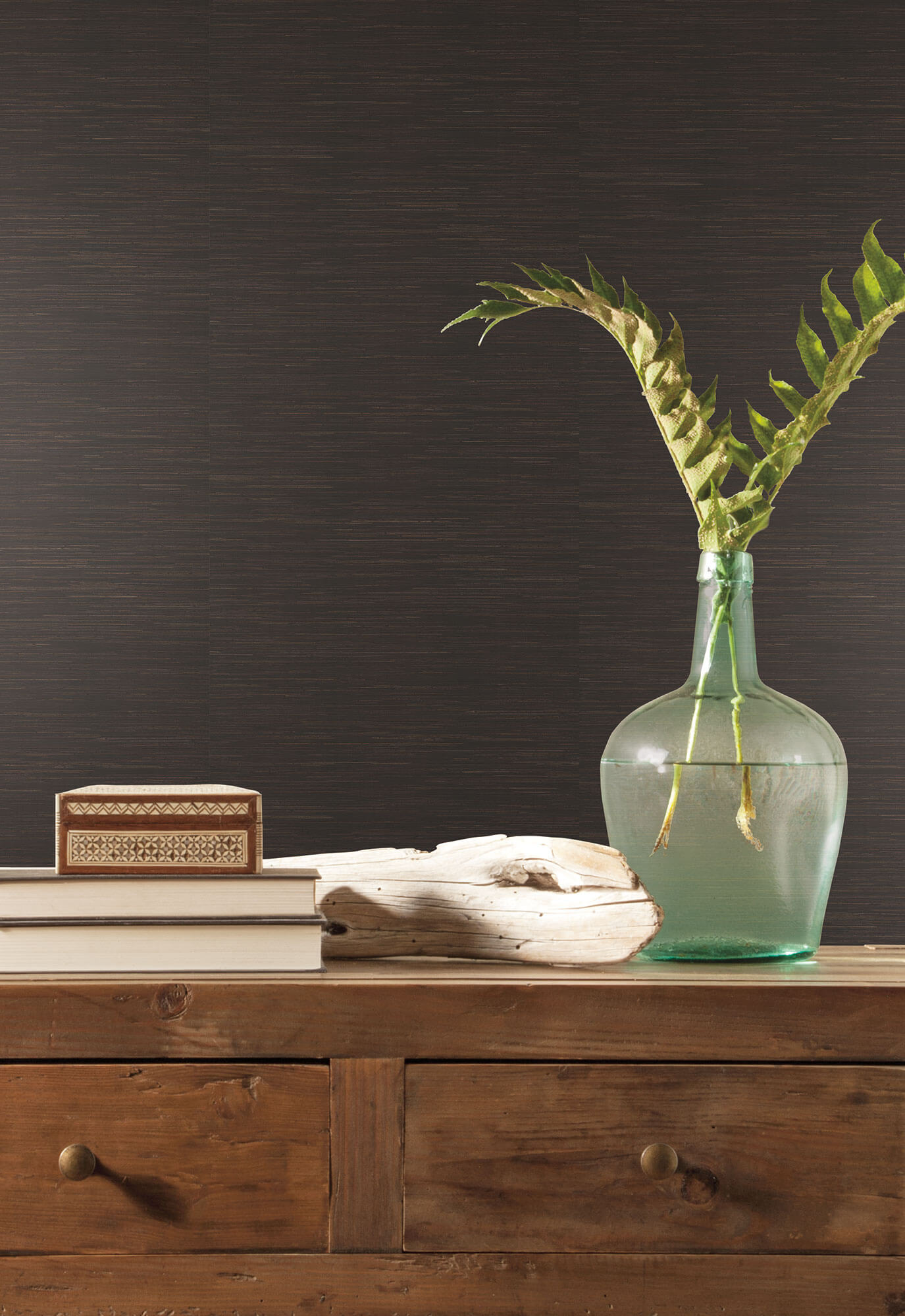 Grasscloth Resource Library Inked Grass Wallpaper - Black