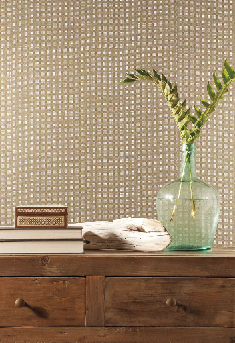 Grasscloth Resource Library Woven Crosshatch Wallpaper - Metallic – US ...