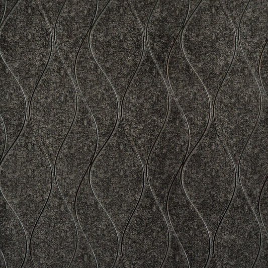 Dazzling Dimensions Wavy Stripe Wallpaper - Black