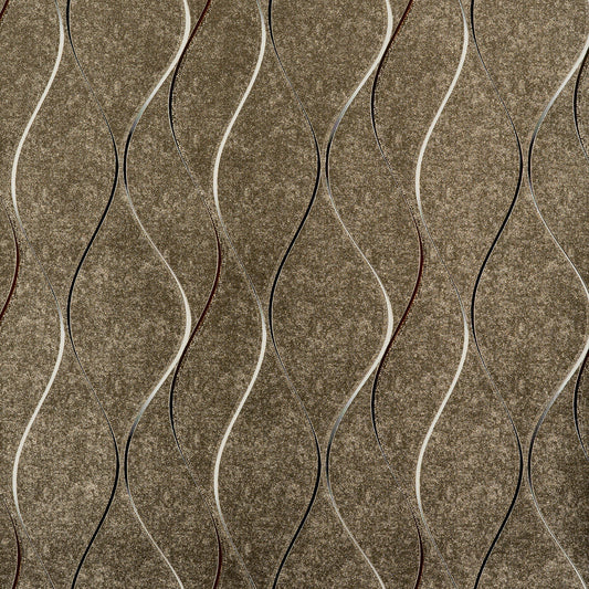 Dazzling Dimensions Wavy Stripe Wallpaper - Dark Tan