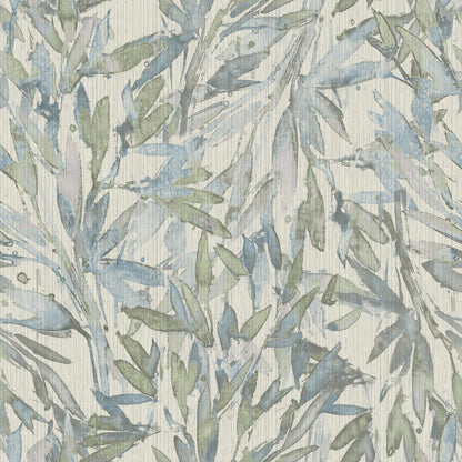 Y6230704 Rainforest Leaves Wallpaper Antonina Vella Light Blue Muted Green