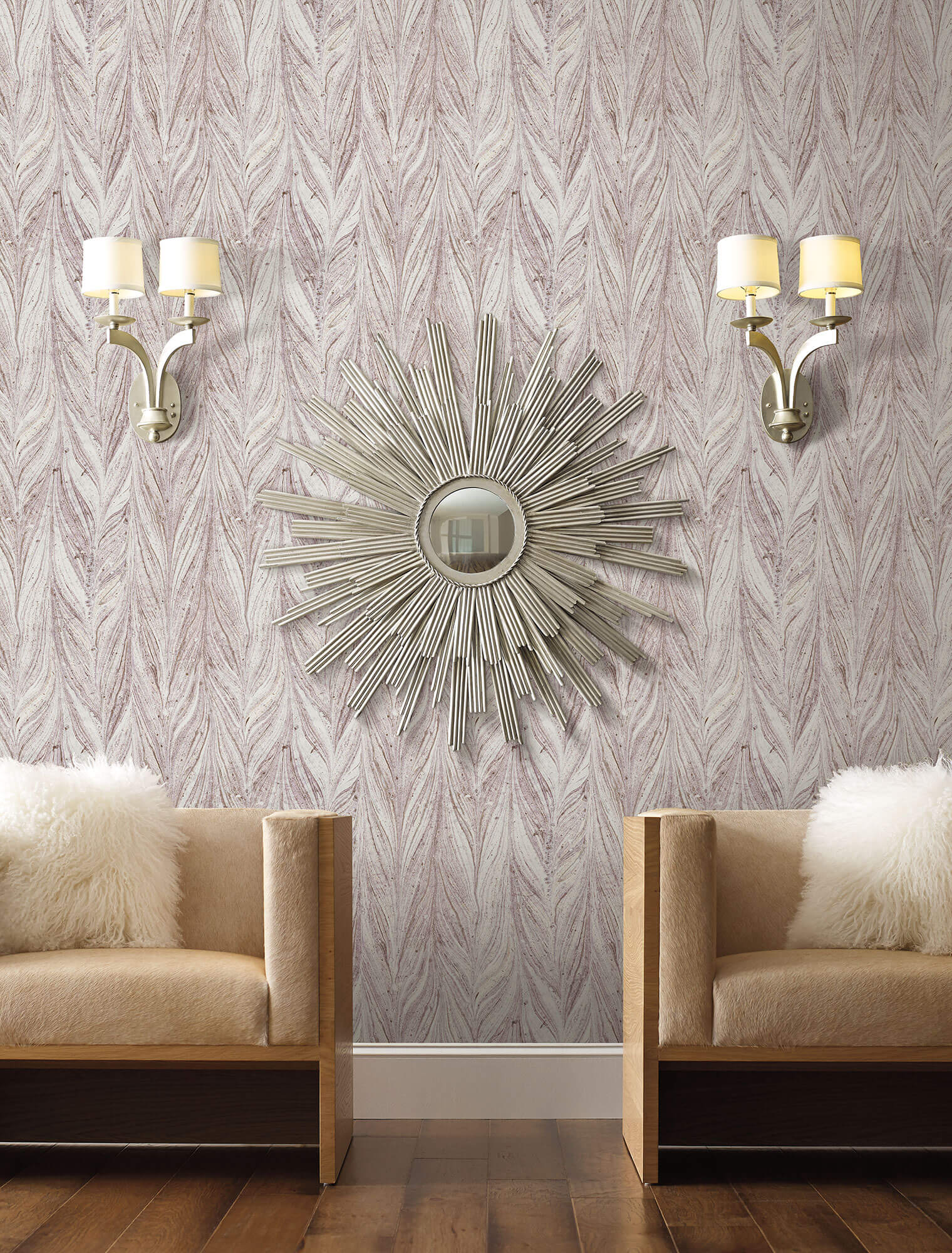 Antonina Vella Natural Opalescence Ebru Marble Wallpaper - Purple