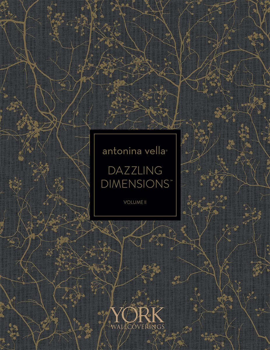 Dazzling Dimensions Volume II Ginkgo Toss Wallpaper - Gold