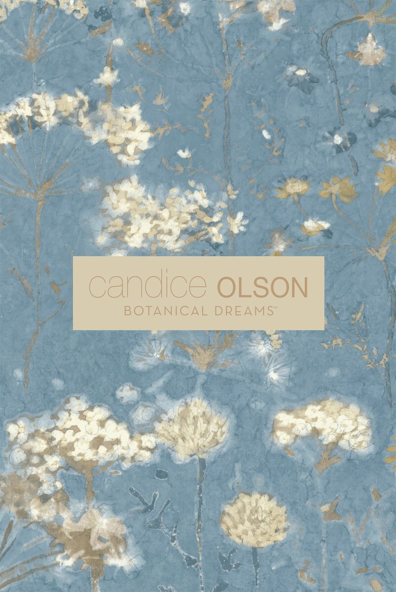 Candice Olson Botanical Dreams Modern Art Wallpaper - White