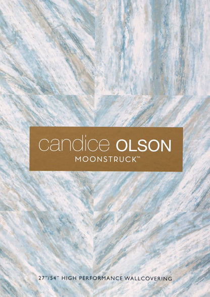 54" inch Candice Olson Moonstruck Cosmos Wallpaper - White