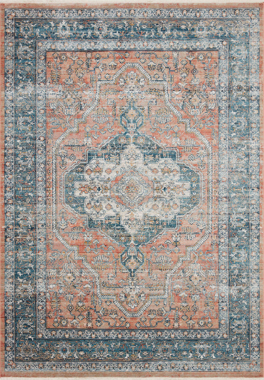 Magnolia Home By Joanna Gaines x Loloi Elise Rug - Coral & Blue
