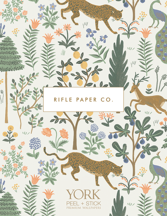 PSW1322RL Rifle Paper Co. Menagerie Peel & Stick Wallpaper Cream US Wall Decor