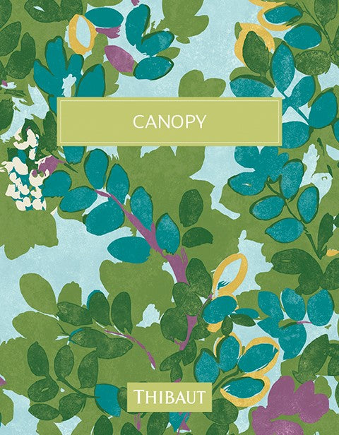 Thibaut Canopy Ventura Wallpaper - Beige & Spa Blue
