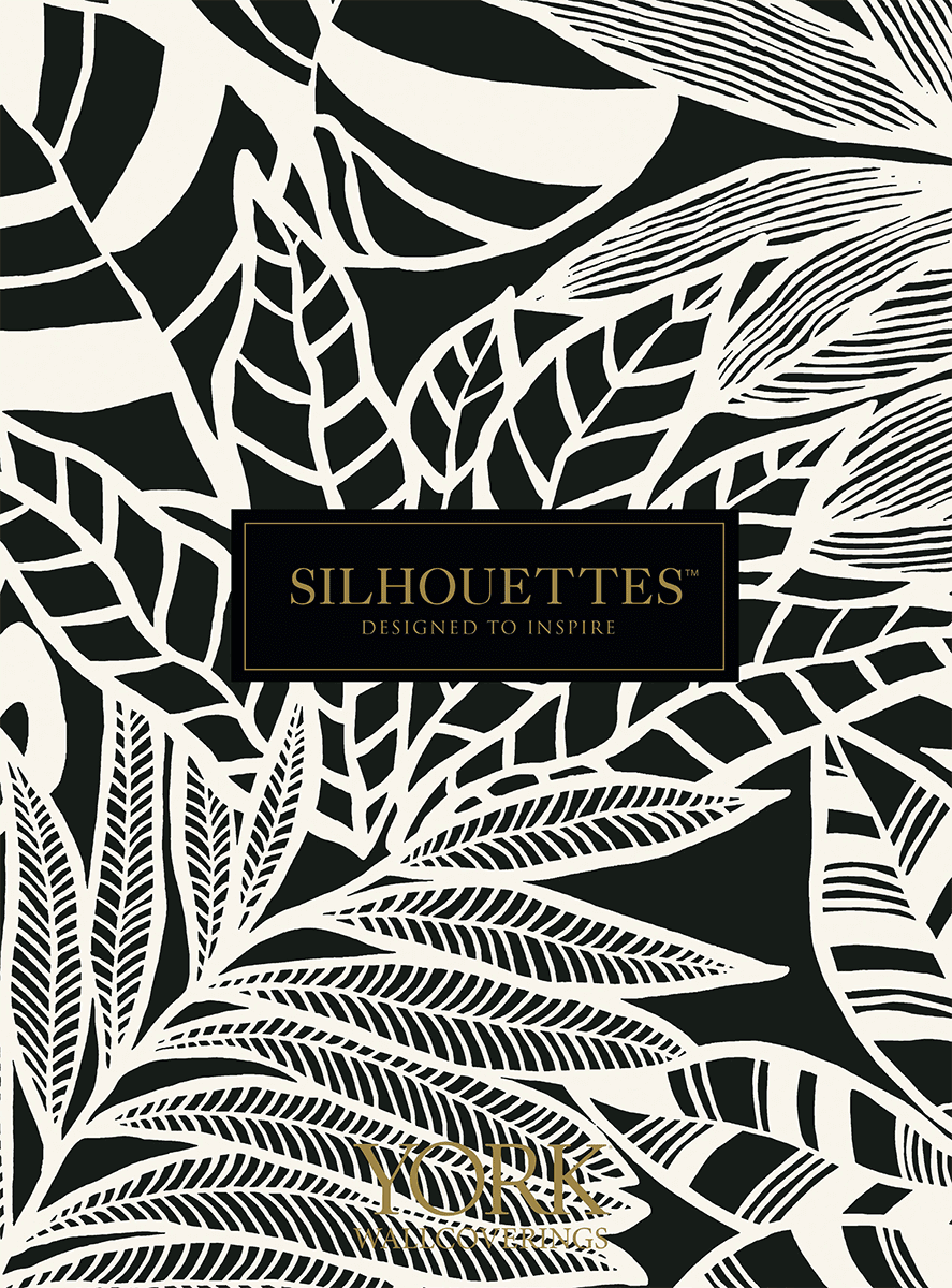 Silhouettes Jungle Leaves Wallpaper - White