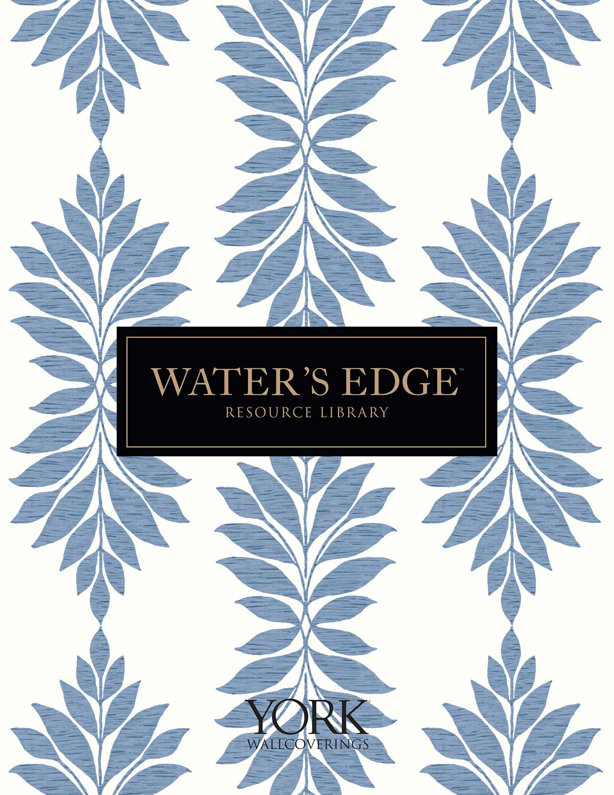 Waters Edge Resource Library French Scallop Wallpaper - Blue Gray